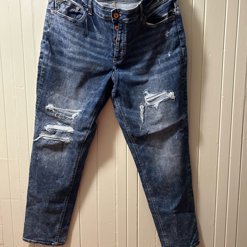 Distressed Blue Jeans